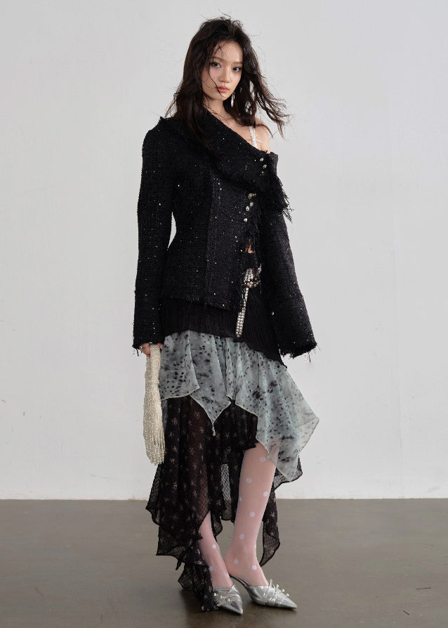 JNYLON leopard chiffon skirt women, Korean stylish irregular maxi skirt, modern Korean fashion layered skirt, chic contrast chiffon skirt women, trendy Korean street chic outfit, exotic leopard print skirt Korean style, lightweight airy chiffon skirt women, urban fashion asymmetric skirt, stylish Korean aesthetic long skirt, fashionable layered chiffon skirt women