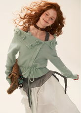 ローズボタンニット