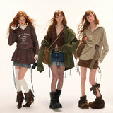 ダブルウエストデニムミニ