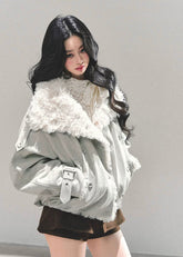 AOMALM, lamb fur coat women, Maillard winter coat, Korean feminine jacket, plush winter outerwear, padded cotton coat, cozy fur jacket, Korean winter fashion, warm short coat women, faux lamb fur jacket, soft winter coat, aesthetic Korean outfit, feminine winter jacket, casual warm coat, trendy winter outerwear, elegant padded jacket, winter layering coat