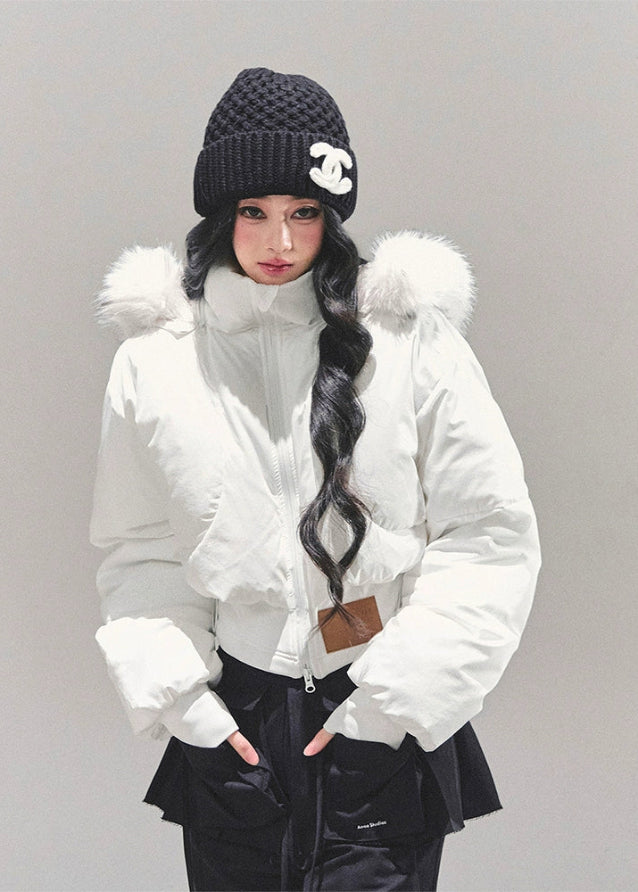 korean padded jacket women, thickened hooded puffer, winter cotton coat women, warm padded jacket, fur hood winter coat, white black winter puffer, fw25 korean outerwear, thick warm jacket women, hooded padded winter coat