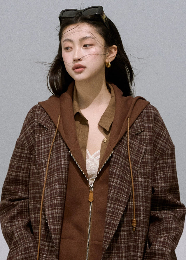 Plaid Wool Coat
