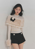Korean feminine top, winter lace top, plush lace shirt, long sleeve lace top women, soft Korean style clothing, feminine winter outfit, French style lace top, slim fit winter top, elegant lace blouse, soft girl aesthetic top, winter layering top, romantic knit top, Korean fashion winter, delicate lace shirt, aesthetic winter wear, feminine shawl top