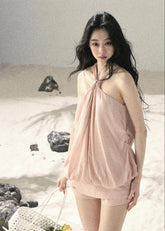 Soft pink French-inspired two-piece summer set