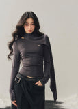 wool long sleeve top women, winter base layer women, waist fitted t shirt women, korean minimal top, refined women basics, soft wool tee women, elegant winter layering top, premium women knitwear, aomalm top style, understated luxury clothing, modern women long sleeve, versatile winter top, slim fit wool t shirt, daily wear women top, minimal winter essential