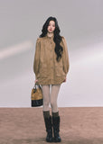 suede jacket women, belted suede coat, stand collar suede top, fall winter suede blazer, korean fashion outerwear, french style jacket, mocha brown jacket, loose suede coat women, trendy suede outfit, soft suede blazer, autumn winter fashion women, korean american street style, chic brown coat women