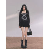 Eaton Noir Plaid Knit Two-Piece Set