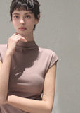 oakmoo top, slim short sleeve t-shirt, lyocell cotton top, korean minimal fashion, striped summer top, waist skimming tee, soft fitted t-shirt, quiet luxury basic top, breathable summer tee, minimalist summer outfit, refined casual top, everyday slim tee