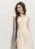 oakmoo dress, white cotton dress, lace patchwork dress, french lace dress, korean minimal dress, waist cinching dress, white summer dress, short white dress, long white dress, romantic summer dress, feminine vacation dress, cotton lace dress