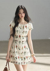 aomalm dress, embroidered floral mini dress, french floral dress, sleeveless vest dress, korean feminine dress, summer embroidered dress, vintage floral mini dress, floral short dress women, romantic summer dress, garden embroidery dress