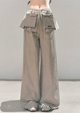 wide leg cargo pants women, bf style trousers, lazy style pants, american street fashion pants, autumn winter wide pants, oversized cargo trousers, utility design pants, korean streetwear bottom, baggy cargo pants women, fw25 fashion