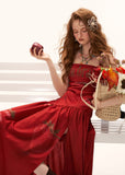 red maxi dress women, bandeau dress women, summer resort dress, vacation dress women, beach outfit women, aesthetic summer dress, bold color dress, korean fashion dress, seaside outfit women, statement summer dress, flowy maxi dress, elegant summer outfit, travel outfit women, chic vacation dress, feminine summer dress, holiday outfit women, vibrant dress women, trendy summer outfit, long summer dress, strapless maxi dress