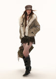 fake two piece jacket women, nubuck suede jacket, fleece street jacket, y2k high fashion outerwear, oversized lapel jacket, loose fit winter jacket, street style suede jacket, trendy autumn winter jacket, deconstructed jacket women, fashion fleece outerwear, mamc jacket style, statement street jacket, high end casual jacket, y2k streetwear women, unique design jacket