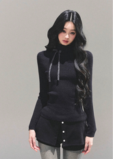 AOMALM, velvety knit top, semi turtleneck top, Korean feminine top, autumn winter knitwear, soft slim fit top,
K-fashion long sleeve shirt, stretchy warm base layer, chic Korean style clothing, stylish women’s basics,
premium knit top for winter, fashionable inner wear women's 2025
