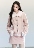 Fragileheart suede coat, faux fur jacket, winter Korean fashion, luxury feminine outerwear, plush shearling coat, quiet luxury womenswear, pastel noir aesthetic, elegant winter outfit, soft beige jacket, warm faux suede coat, K-fashion 2025, cozy luxury fashion, refined feminine look, modern winter style