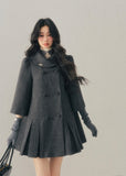tweed wool coat women, mid length winter coat, gold button wool coat, korean minimal outerwear, refined women coat, elegant winter jacket women, structured wool coat, understated luxury coat, premium women outerwear, aomalm wool style, classic tweed coat women, feminine winter coat, modern wool mid coat, daily luxury outerwear, winter fashion women coat