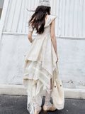 Vintage Ballet Drape Neck Top & Maxi Skirt Set