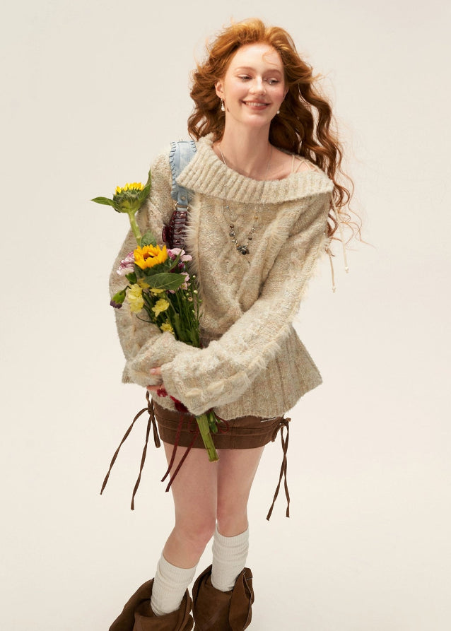 twist knit lapel cardigan women, belted waist knit jacket, large lapel sweater coat fw2025, quiet luxury knitwear women, korean elegant knit jacket, fall winter knit cardigan 2025, waist strap mid length sweater, refined twist knit outerwear, nowa tokyo premium knit fashion