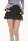 College style short sweater tops with fur pit short skirt pants