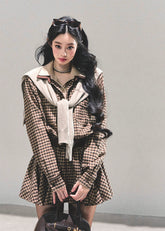 korean cargo dress, french hepburn dress, autumn flare shirt dress women, belted short cargo dress, korean academia style outfit, korean autumn mini dress, beige button up dress, seoul preppy girl fashion, korean elegant cargo dress, hepburn french chic outfit, soft academia korean fashion, korean shirt dress long sleeve, korean fall 2025 dress, stylish cargo mini dress, waist slimming flare dress