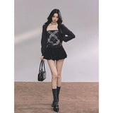 Eaton Noir Plaid Knit Two-Piece Set