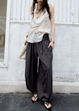jnylon pants, balloon pants women, striped wide leg pants, korean fashion pants, relaxed casual pants, modern vintage trousers, urban nomad pants, lantern pants women, draped pants, stylish korean outfit, wide leg balloon trousers, summer casual pants