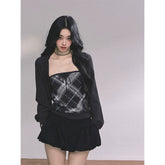 Eaton Noir Plaid Knit Two-Piece Set