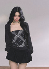 Eaton Noir Plaid Knit Two-Piece Set