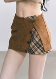 korean two piece set, plaid mini skirt outfit, suede jacket set women, seoul street fashion, preppy korean outfit, french hepburn style set, autumn matching outfit women, korean chic blazer set, trendy korean clothing 2025, seoul preppy look, brown plaid skirt, vintage academic outfit, elegant french suit, nom alm collection, modern korean style