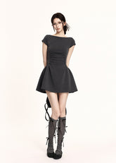 boat neck dress women, mini dress women, a line dress women, korean fashion dress, slim fit dress women, elegant mini dress, structured dress women, summer outfit ideas, work outfit women, chic minimal dress, short sleeve dress women, parisian style dress, casual elegant outfit, everyday dress women, flattering waist dress, modern feminine outfit, clean silhouette dress, office casual dress, simple elegant dress, refined mini dress