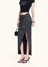 Casual street two-piece set with animal print skirt