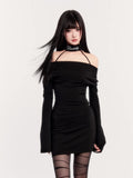 Dark Muse Collar Bodycon Dress