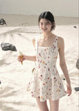 aomalm dress, chamomile floral dress, floral suspender dress, french floral mini dress, korean feminine dress, summer puffy skirt dress, floral lace dress, garden mini dress, feminine summer dress, romantic floral dress, sleeveless mini dress, vacation dress women