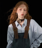 Denim short suspender dress