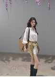 Natural Season Lace-Waist Shirt Dress Set
