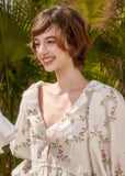 Feminine floral top with peplum hem detail