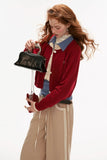 Fake two-piece sweater jacket