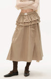 Cake layered pocket skirt long skirt
