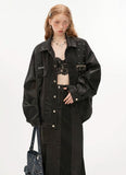 Patchwork loose street jacket