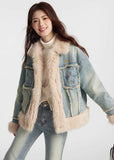 Fuzzy Star Denim Coat