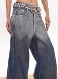 パリ グラフィティ コーティング ワイドレッグ ジーンズ