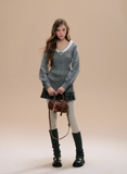 Retro College Waist Knit Sweater