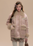 Retro Powder Mist Faux Fur Coat