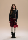 Retro Red Plaid Wool Pleated Skirt