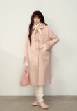 Retro Bear Bow Wool Horn Button Coat