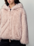 Reversible Black & Pink Faux Fur Parka