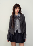 Dark Gray Houndstooth A-line Skirt