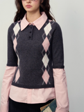 Early Spring Campus Lovers Knitted Sweater Bottoming Shirt