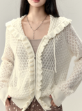 레이스 할로우 니트 재킷 – 오프 화이트 