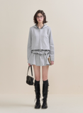 Chic Gray Sweater Jacket & Flowy Tutu Skirt Ensemble